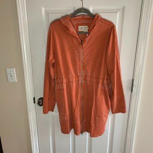 Evy's Tree 1X zip front orange hooded jacket NWT